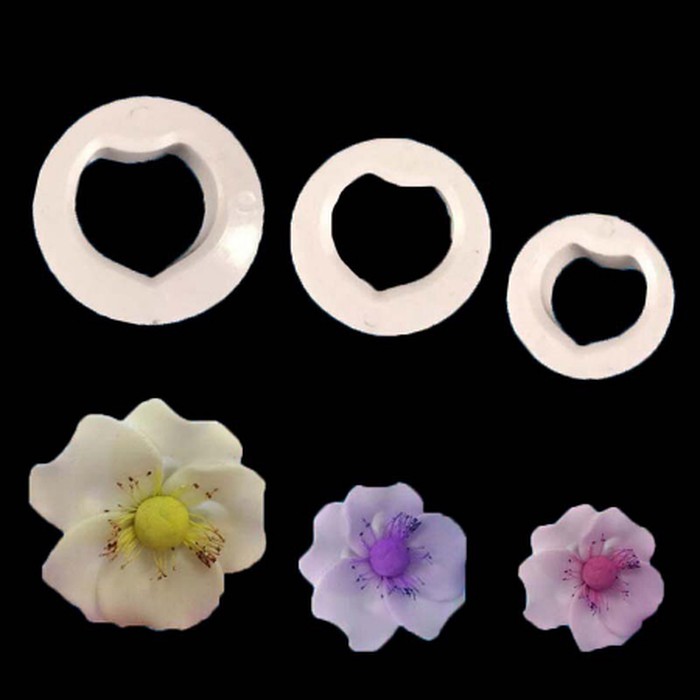 Fondant Cutter - Cetakan Fondant Rose Petal Shape (3pcs)