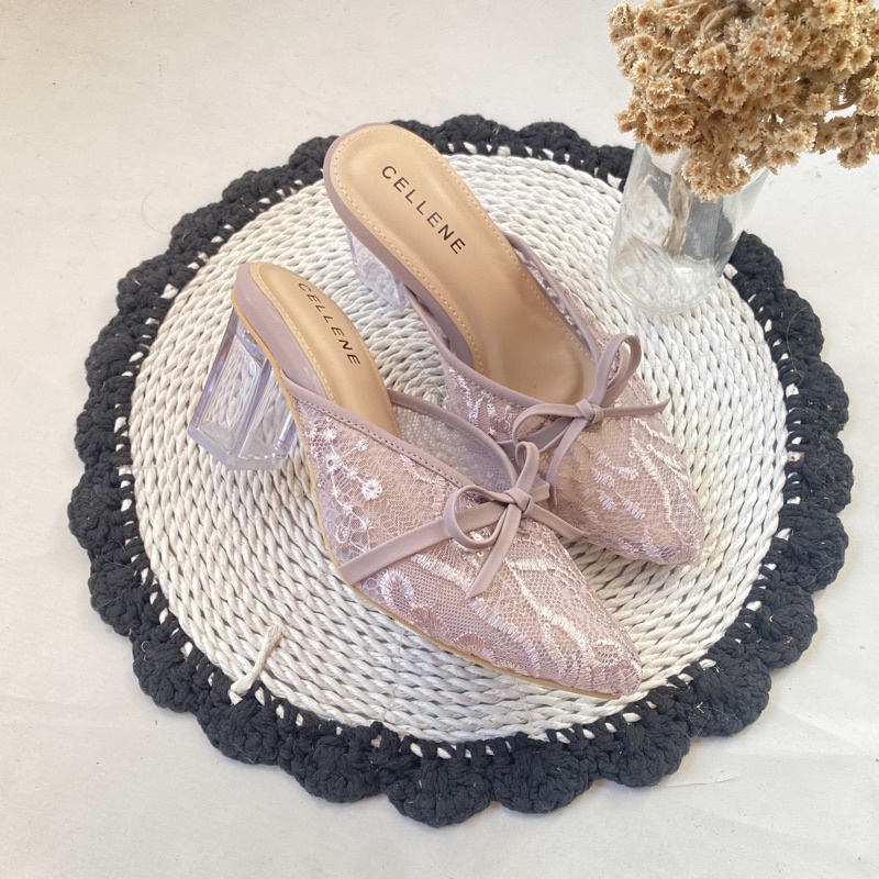 Cellene • Canbera Heels 37-42 | Wedding Shoes Brukat Heels Kaca 7cm-Bimba Lavender