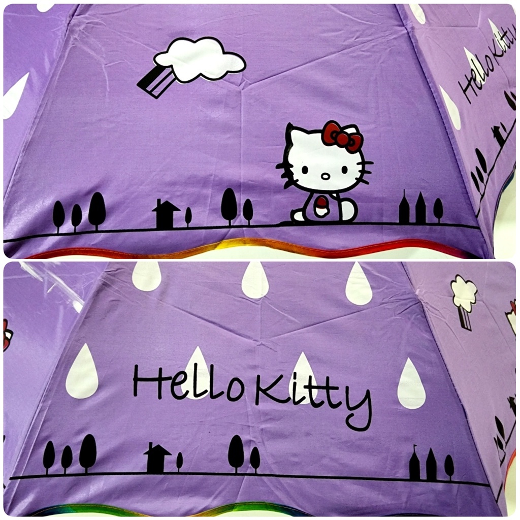 (NF-417) Payung Fancy Motif Hello Kitty  Gelombang ANTI UV