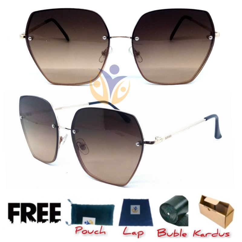 Kacamata hitam wanita rimless gradasi uv 400