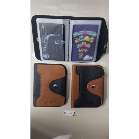 DOMPET KARTU MULTI FUNGSI BAHAN KULIT SINTETIS BERKUALITAS MOTIF HITAM COKLAT YT2