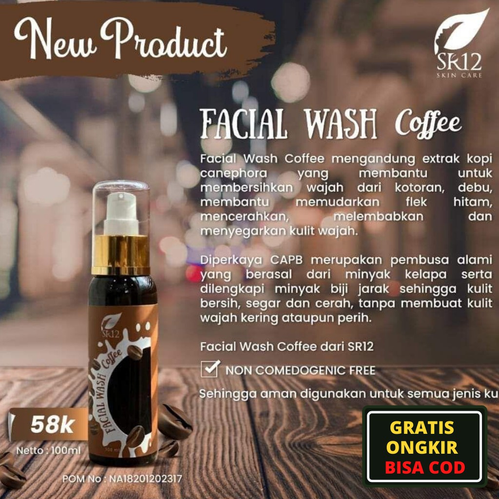 Facial Wash Penghilang Bekas Jerawat Facial Wash Coffee SR12 Cleansing Oil Sabun Muka Glowing