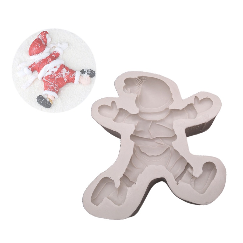 Cetakan Kue Bentuk Santa Claus Bahan Silikon Food grade Tahan Lama Untuk Hadiah Natal