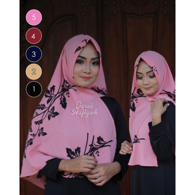 Khimar Motif Cantik/Khimar Crepe motif