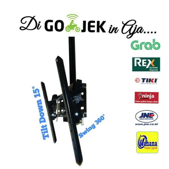 Bracket TV Gantung 43 40 32 24&quot; Water Pass 2 Meter Adjustable Bahan Tebal