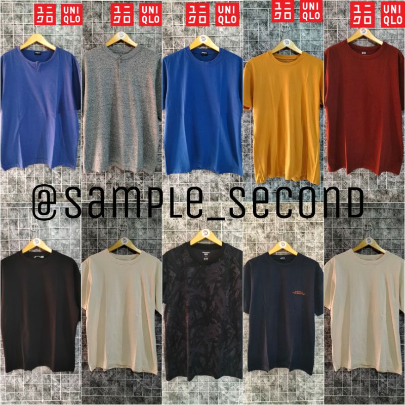 Baju Kaos Uniqlo Pria Wanita Polos Basic