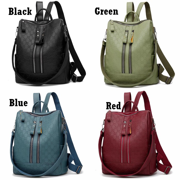 Tas Ransel Multifungsi GD36010 Backpack Kulit Motif GD Wanita Kekinian
