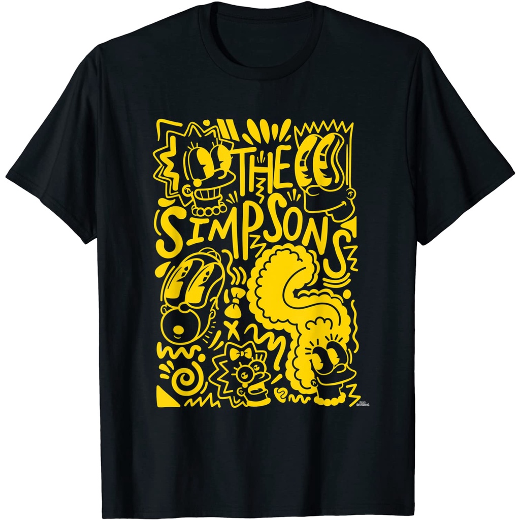 Kaos The Simpsons Homer Marge Lisa Bart Maggie Doodle T-Shirt – Baju Vintage 90s Retro Pria Wanita U