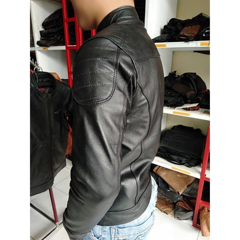 Jaket Pria Kulit Asli Domba New Tren/Jaket Kulit Asli Motor Elegant