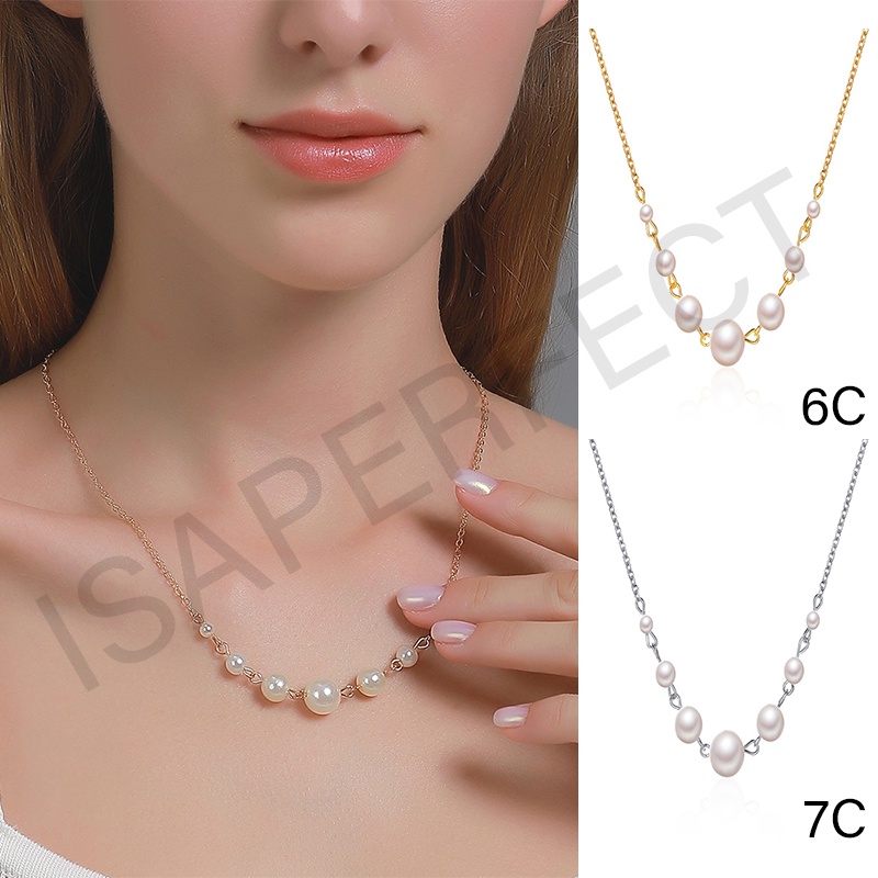 Fashion Retro Mutiara Logam Gaya Korea Kunci Kalung Multilayer Liontin Wanita Emas Rantai Kalung Perhiasan Aksesoris