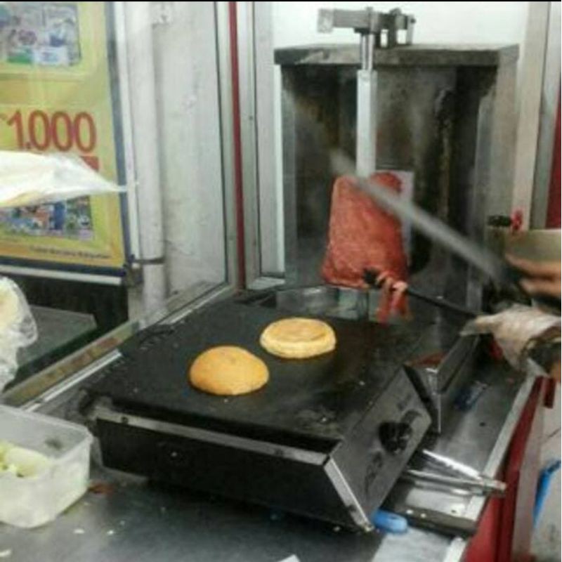 wajan panggangan roti bakar sosis burger / kuali wajan persegi plat tebal ukuran 30cmx30cm