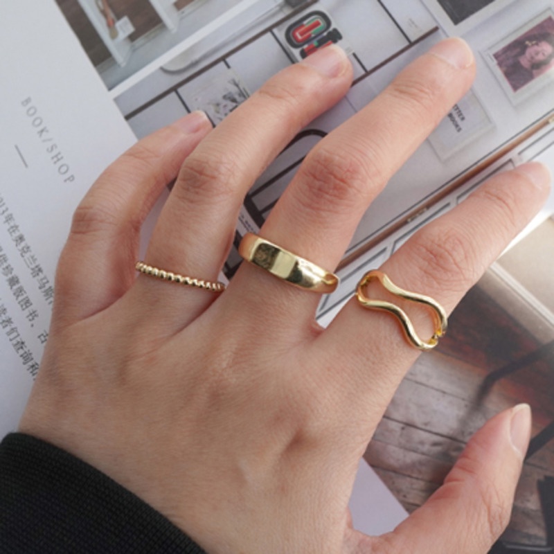 Three-piece Golden Ring Accessories Fashion Personality Luxury