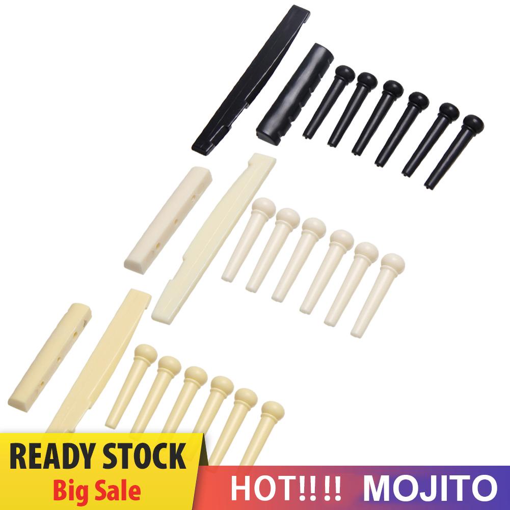 MOJITO 6-String Guitar Bridge Pins Saddle Nut Acoustic Cattle lp Tailpiece