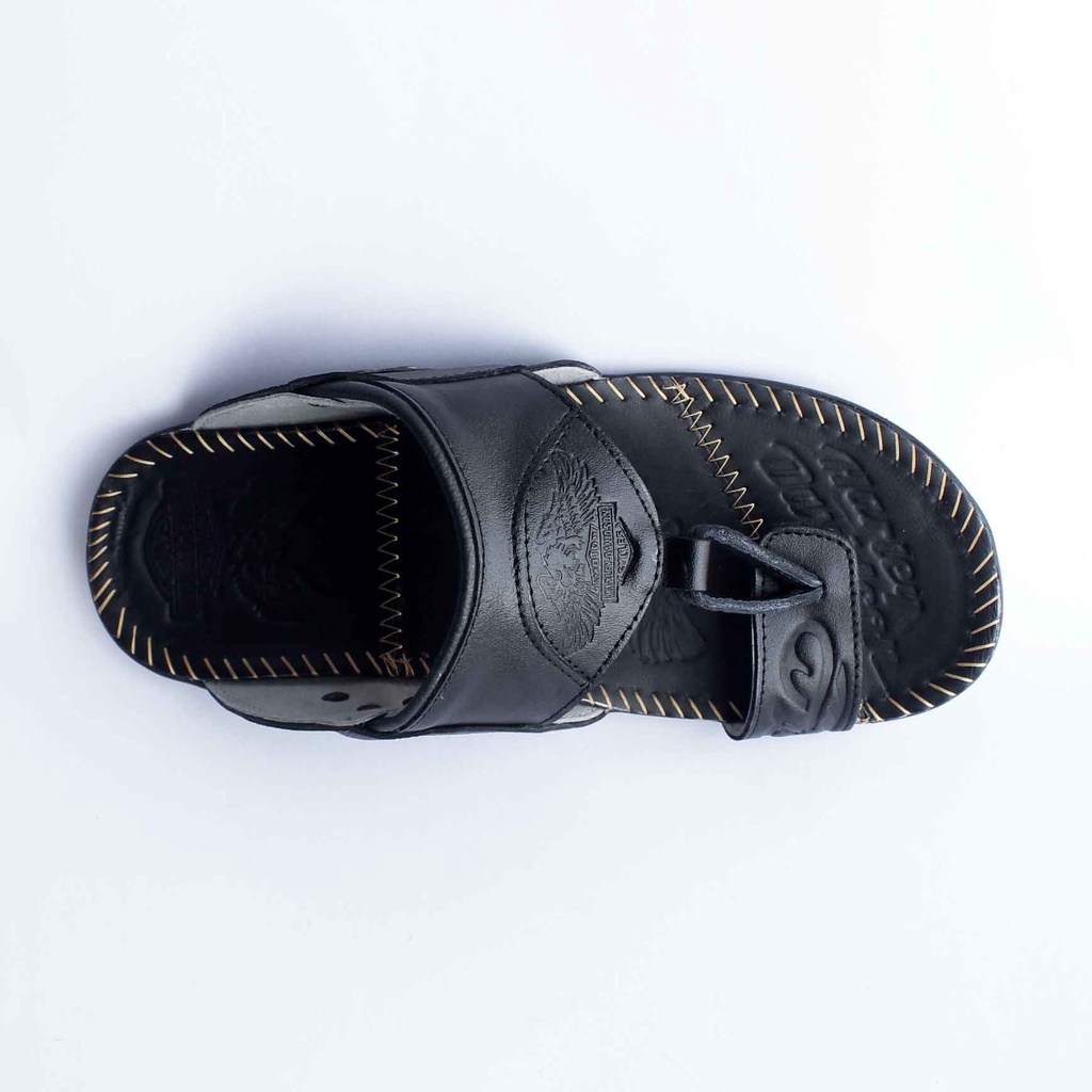 Sandal Kulit Asli - Sandal Kulit Pria Harley Davidson - Sandal Casual - Sandal Jepit Lingkar