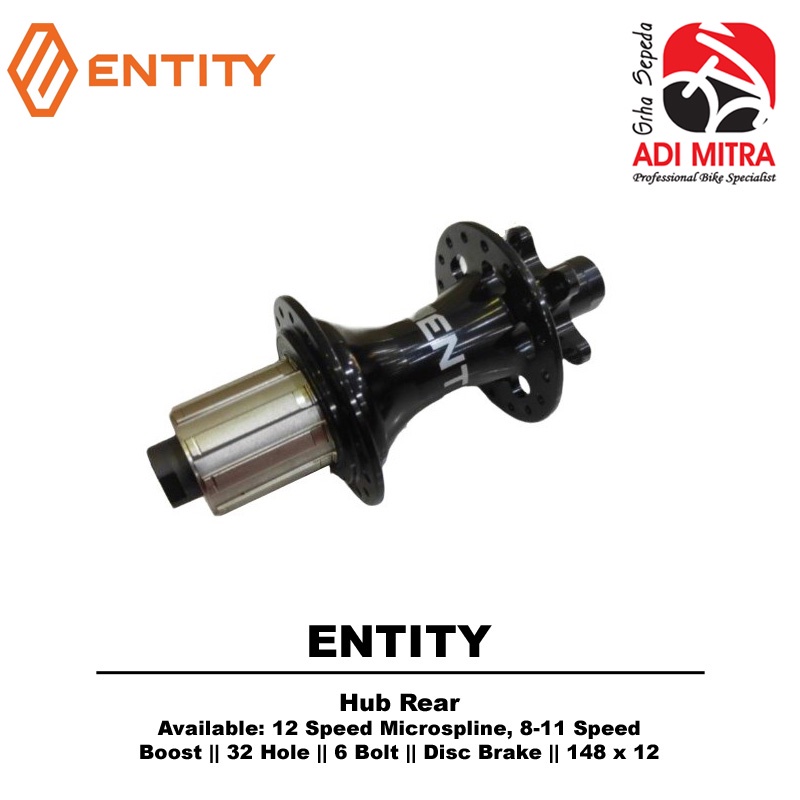 Hub Rear Entity 32 Hole 6 Bolt Boost Hub Belakang Sepeda