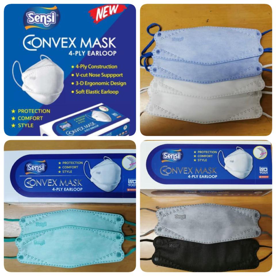 Masker SENSI CONVEX Mask 4Ply EVO 4D KF94 Earloop isi 20pcs