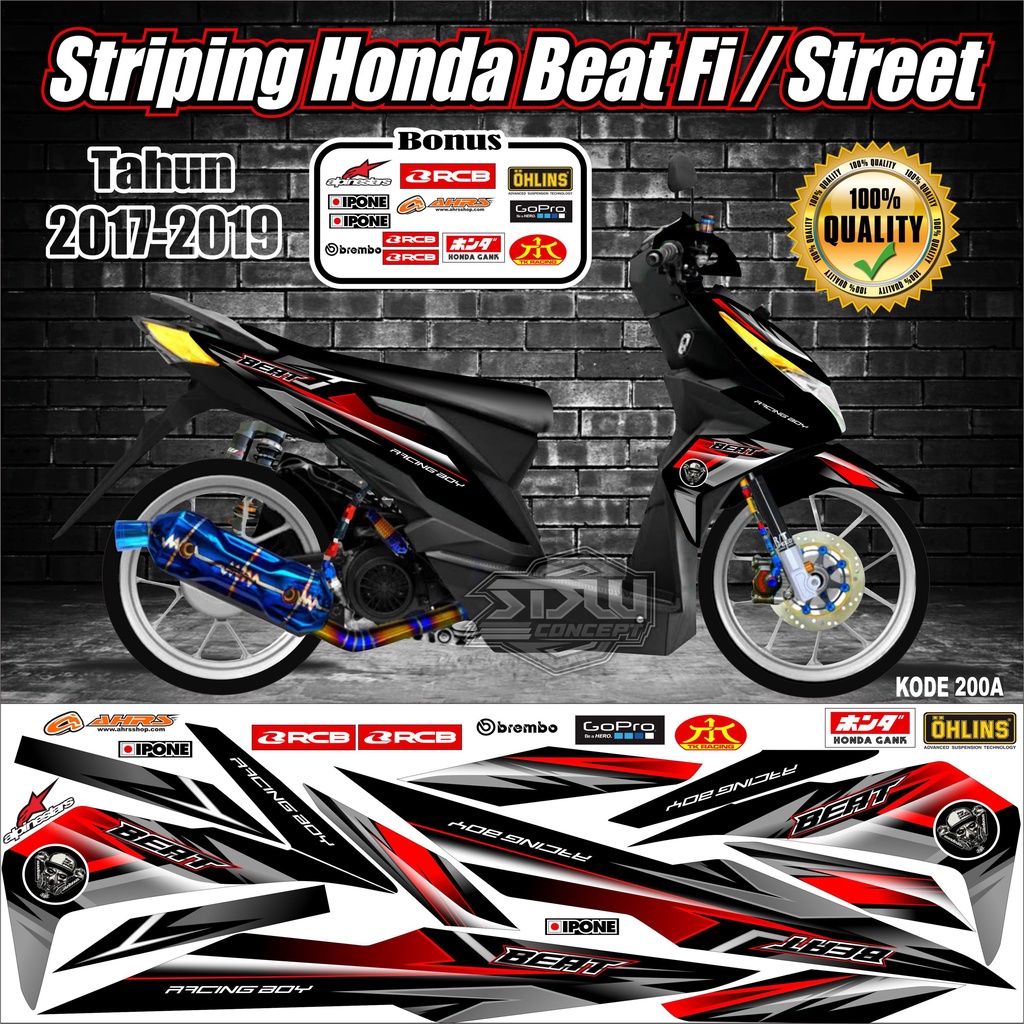 Striping Beat Variasi Stiker Beat Kode 08 / 200