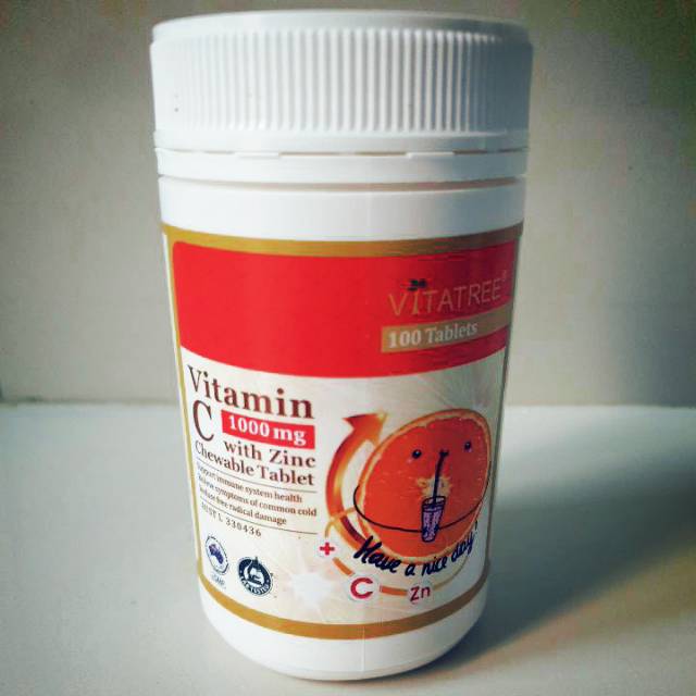 Vitamin C 1000 mg  with Zinc - 100 tablets (chewable)