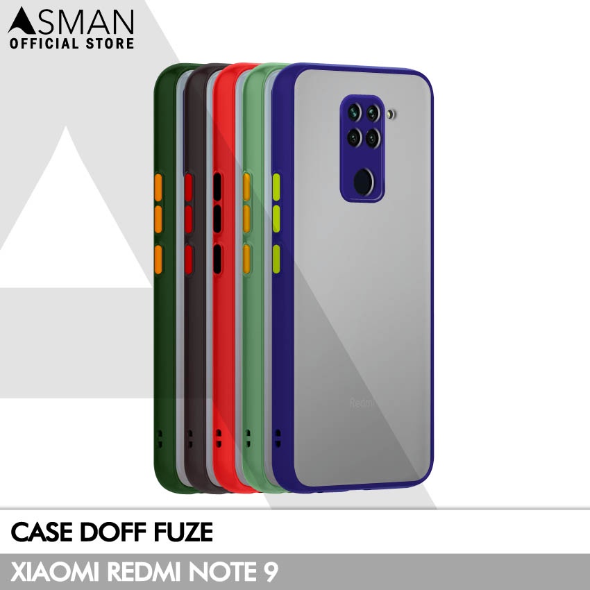 Asman Case Xiaomi Redmi Note 9 Doff Fuze Premium Shield Protector