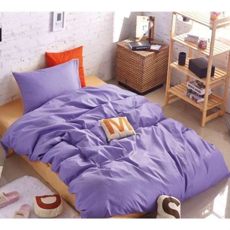 Sprei 180x200 | 160x200 | 140x200 | Sprei Homemade | Sprei Anti geser Motif polos ungu