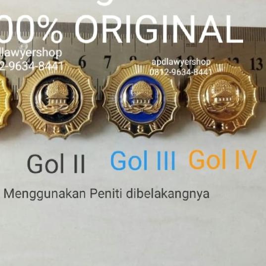 ♞ Pin ASN Kembang Pin ASN Korpri kuningan emas mengkilap ORIGINAL peniti ✶