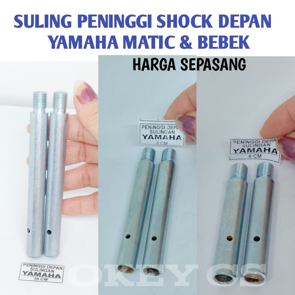 PENINGGI SHOCK DEPAN YAMAHA SULING SHOCK MATIC BEBEK MIO XEON GT SOUL 6CM 8CM 10CM HARGA SEPASANG
