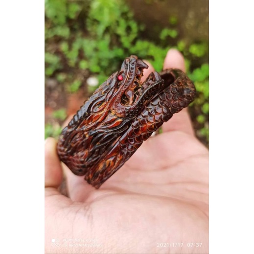 Akar Bahar merah gelang akar Bahar merah asli ukir naga galak