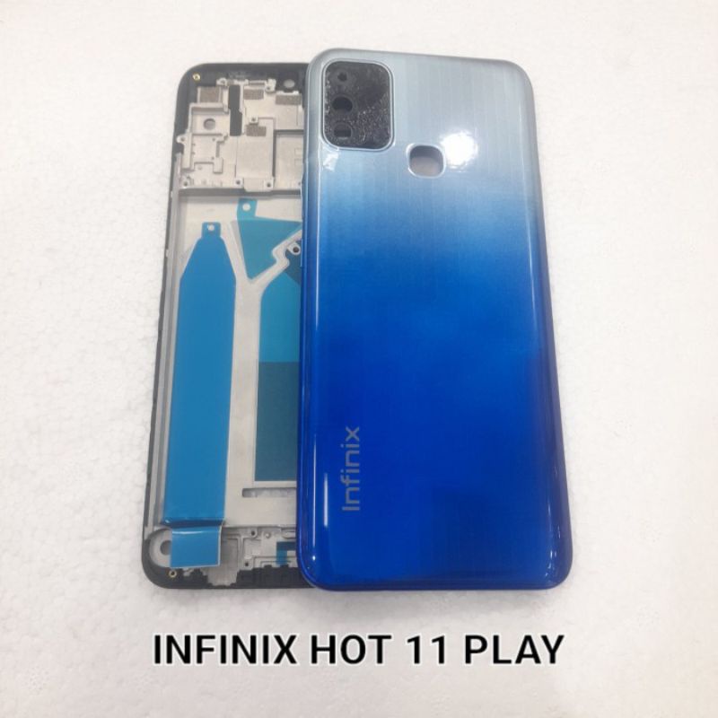 FRAME+BACKDOOR KESING CASING HOUSING INFINIX HOT 11 PLAY FULLSET ORIGINAL