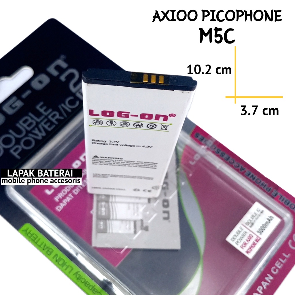 LOG - ON Baterai Axioo M5C Picophone Double IC Protection Battery Batre