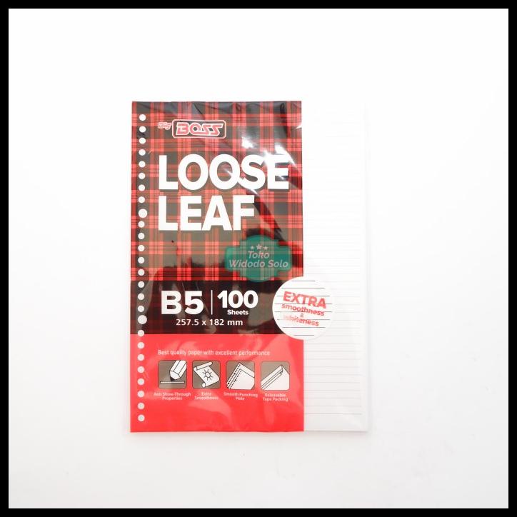 

Isi Loose Leaf B5 Big Boss Kertas Binder Besar 100 Lembar 1 Pack