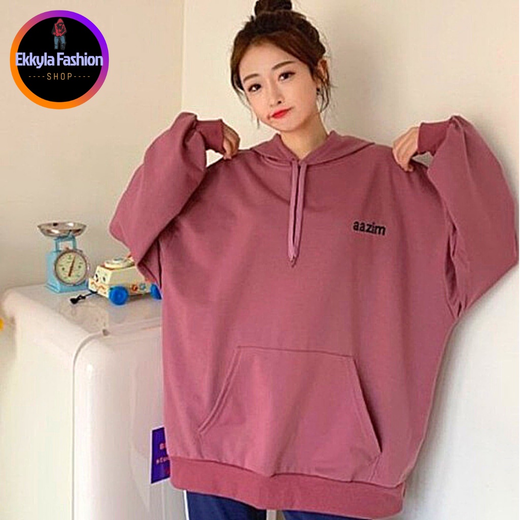 AAZIM Jaket Jemper Hoodie Unisex Oversize Sweater Switer Crop Laki Laki Cowok Cewek Perempuan Pria