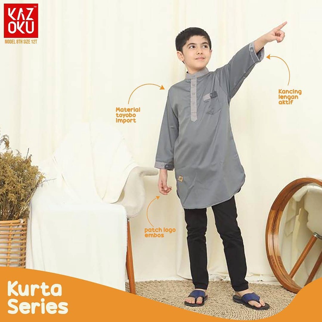 KEMEJA KOKO KURTA SERIES POLOS USIA 4-10 TAHUN