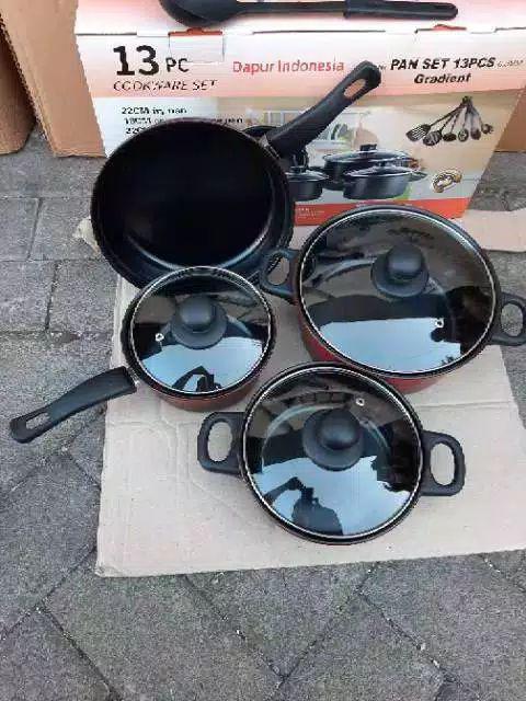 Panci Set 13 Pcs Tri J Bahan Marble Bergaransi