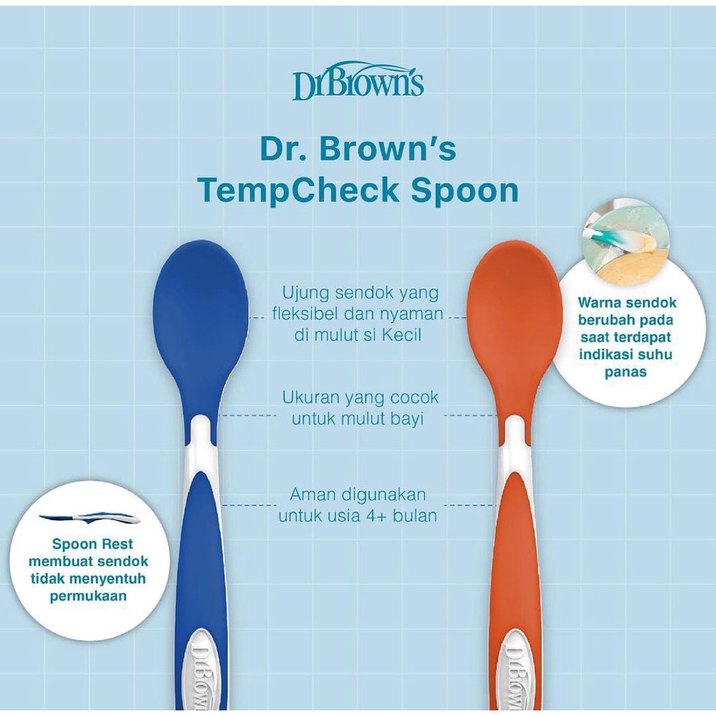 DR BROWNS TEMPCHECK SPOONS / SENDOK MAKAN ANAK/ SENDOK / SENDOK BAYI