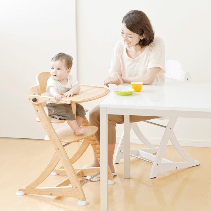 Yamatoya Sukusuku Plus Table Kursi Makan Anak Kayu Baby High Chair