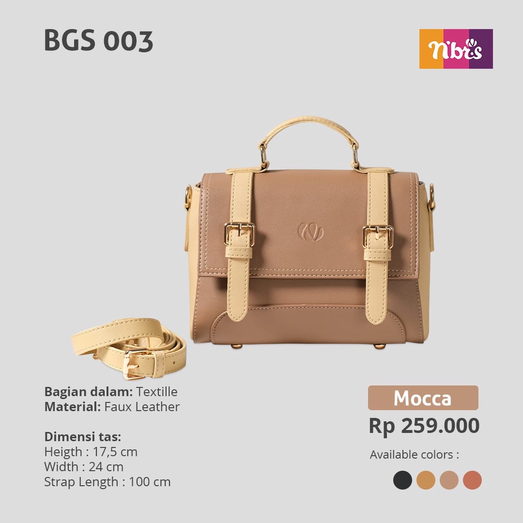 Nibras Sling Bag BGS 003 Tas NBRS Terbaru Simple Kekinian