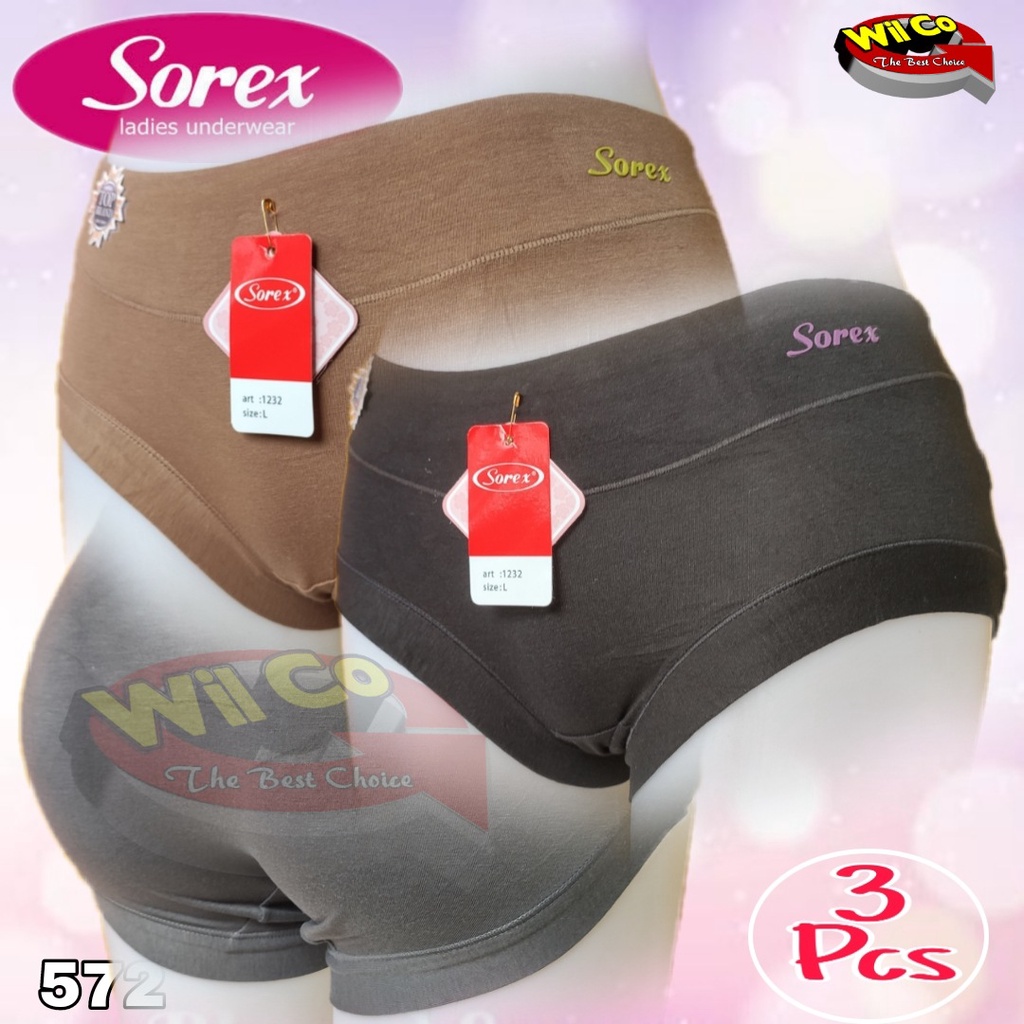 K572T - (HARGA PER 3 PCS) CELANA DALAM WANITA PAKAIAN WANITA PAKAIAN DALAM SOREX SIZE M - XXL