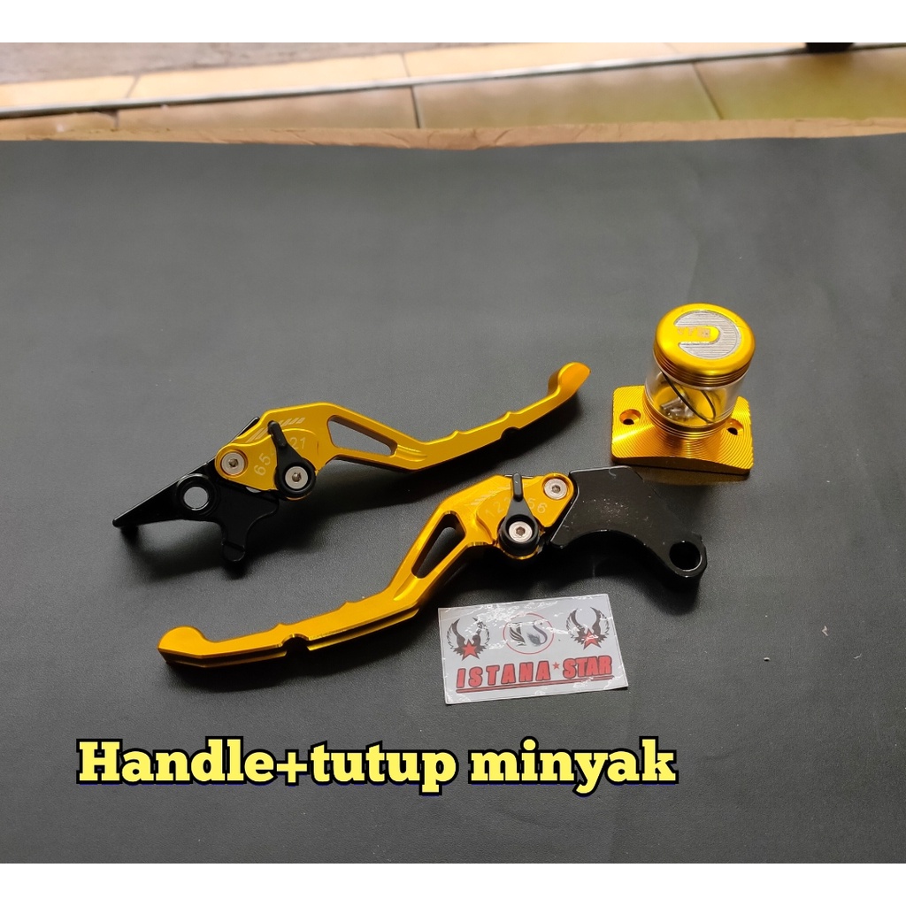 Handle Rem dan Kopling Tiger , CBR 150R , CB 150 , Paket Satu Set Kanan Kiri +Tutup Minyak emas