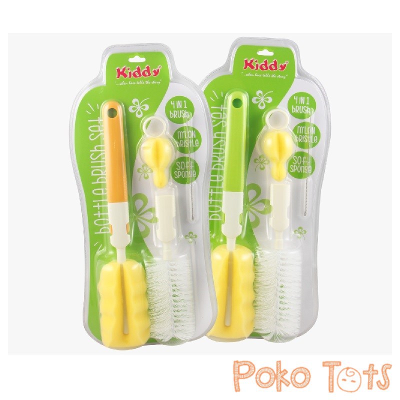 Kiddy Bottle Brush Set 4in1 Sikat Sponge Botol dan Dot Bayi Isi 4pcs Naoki