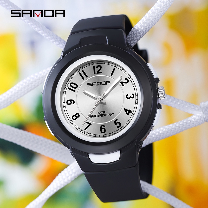 SANDA 6095 Jam Tangan Wanita Analog Sport Tali Rubber Anti Air WATCHKITE WKOS