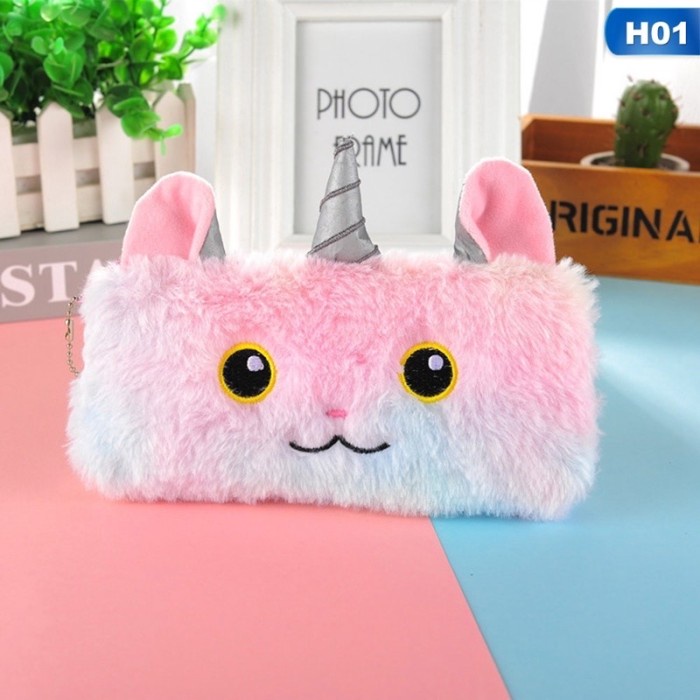 

Promo Bulan Ini Tempat Pensil Unicorn / Unicorn Pencil Case Bag Plush Zipper Rainbow Hemat