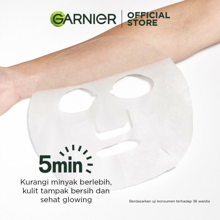 ☘️Yuri Kosmetik☘️ Garnier Ampoule Mask Niacinamide + Kale untuk Kulit Berminyak