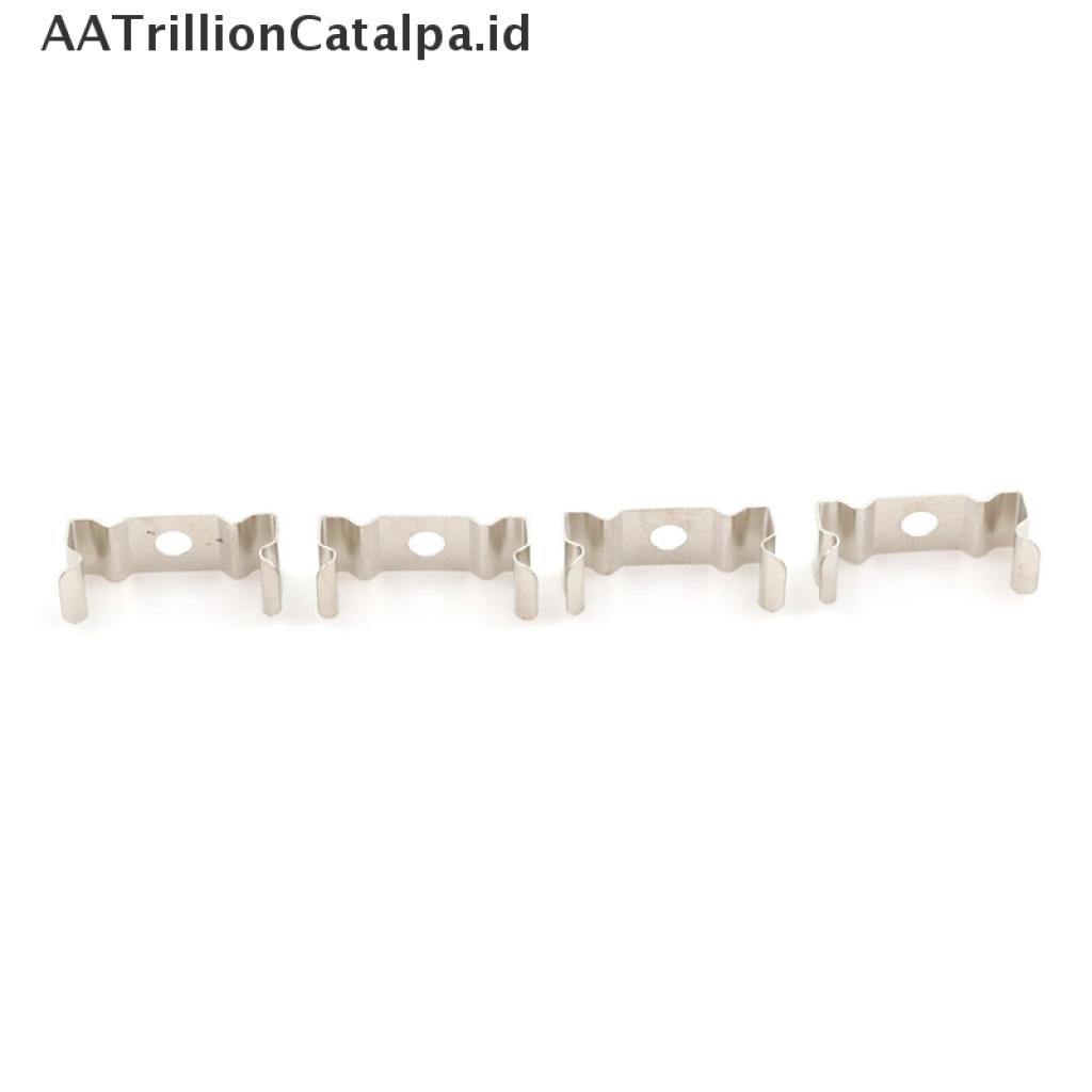 (AATrillionCatalpa) 4pcs Klip Holder Lampu T5 Warna Silver