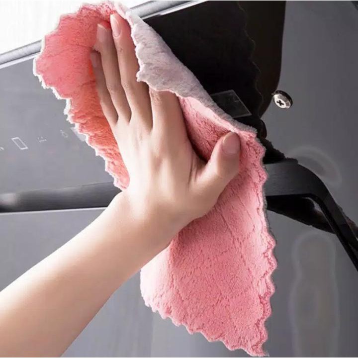 Kain Lap Microfiber Cuci Piring Anti Minyak Dapur Tangan Serbaguna