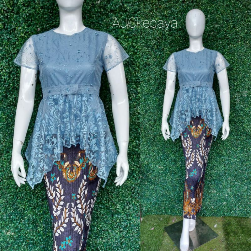 Kebaya Modern / Kebaya tulle / Gomes Pita / Kebaya Terbaru/ Set Kebaya Tulle