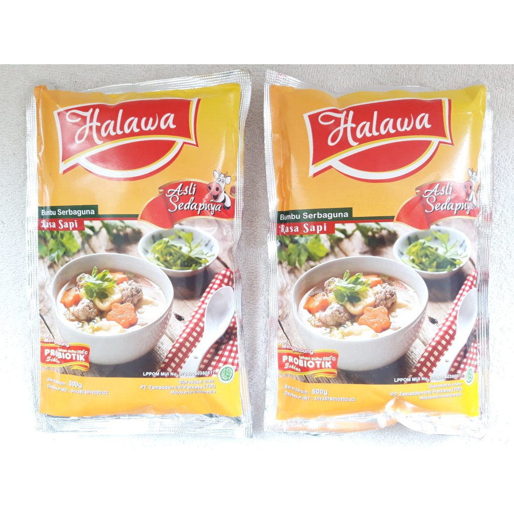 

Kaldu Halawa Bumbu Masak Probiotik 500 Gr Non MSG Penyedap Rasa Serbaguna