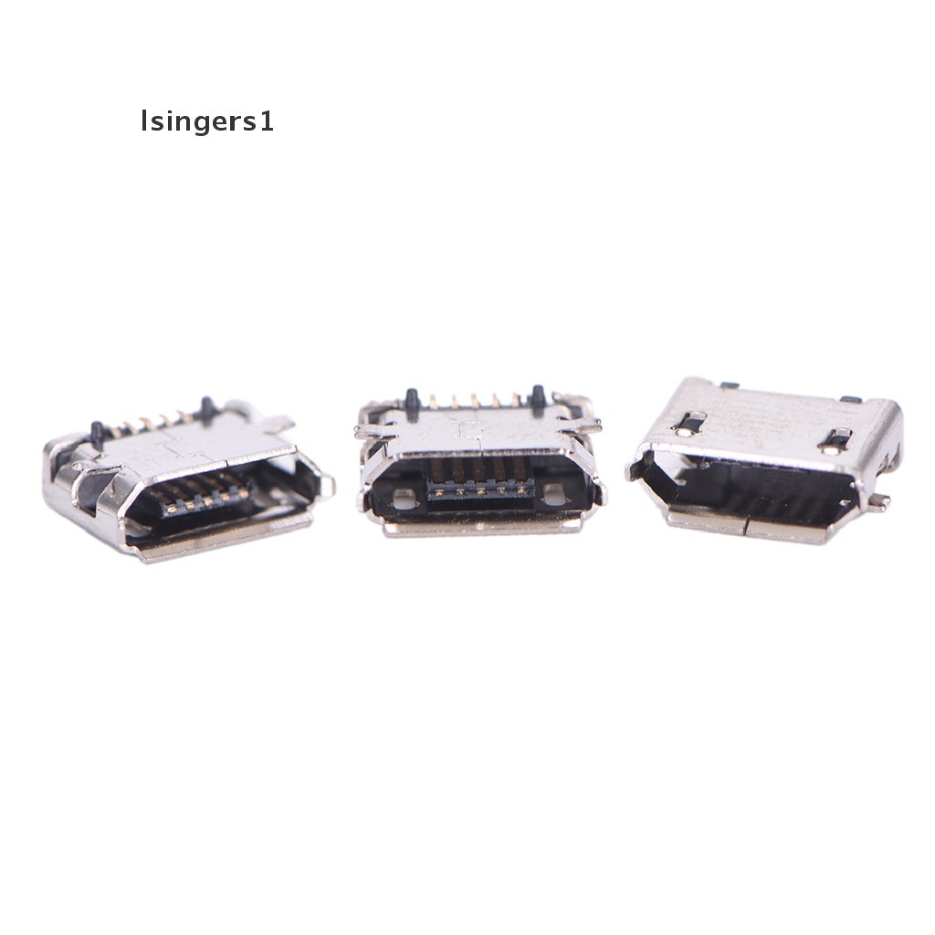 (lsingers1) 10pcs Konektor Micro USB 5 pin B Female Untuk Soket Charging 5 pin