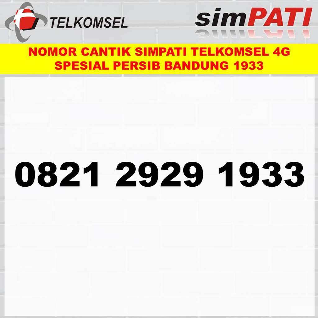 kartu perdana simpati telkomsel 4G lte nomer cantik tahun 1933 persib