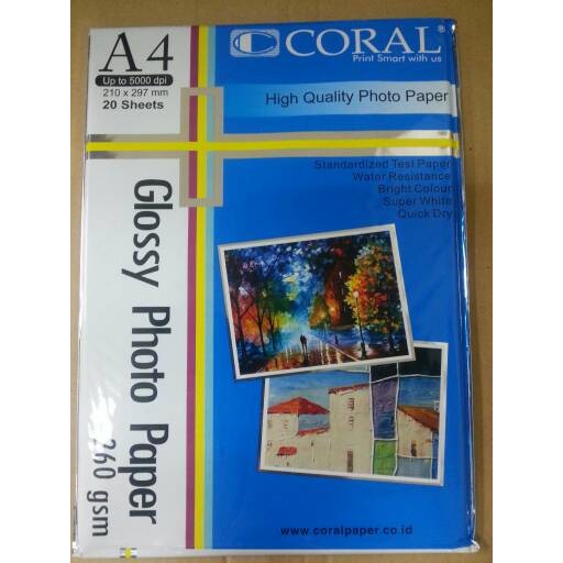 

Glossy Photo Paper 260gsm A4 Coral