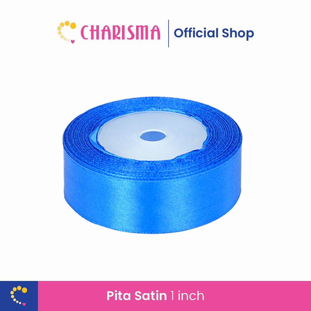 Charisma Pita Satin Lebar 1 Inch (2,5 cm) -  Satin Ribbon - Ikat Bunga Artificial Bungkus Kado Hiasa